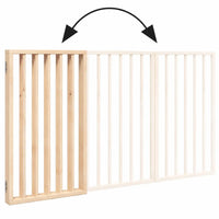 Close-up of the folding action of the three-panel natural wood dog gate, showing how it stores flat