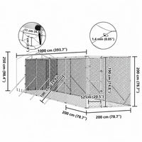 Dog Kennel with Roof & Sidewalls - Silver