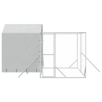Dog Kennel and Run - Silver, Galvanised Steel