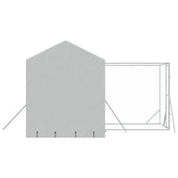 Dog Kennel and Run - Silver, Galvanised Steel