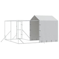 Dog Kennel and Run - Silver, Galvanised Steel