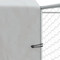 Dog Kennel and Run - Silver, Galvanised Steel