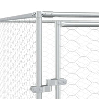 Dog Kennel and Run - Silver, Galvanised Steel