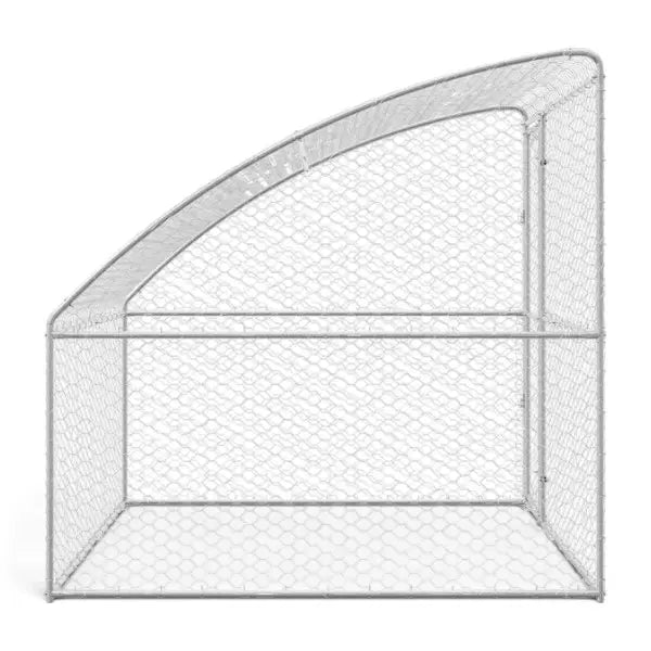 Outdoor Dog Kennel with Mesh Roof – Silver, Galvanised Steel