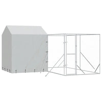 Dog Kennel and Run - Silver, Galvanised Steel