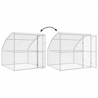 Outdoor Dog Kennel with Mesh Roof – Silver, Galvanised Steel