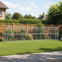 Outdoor dog kennel without roof, galvanised steel in garden
