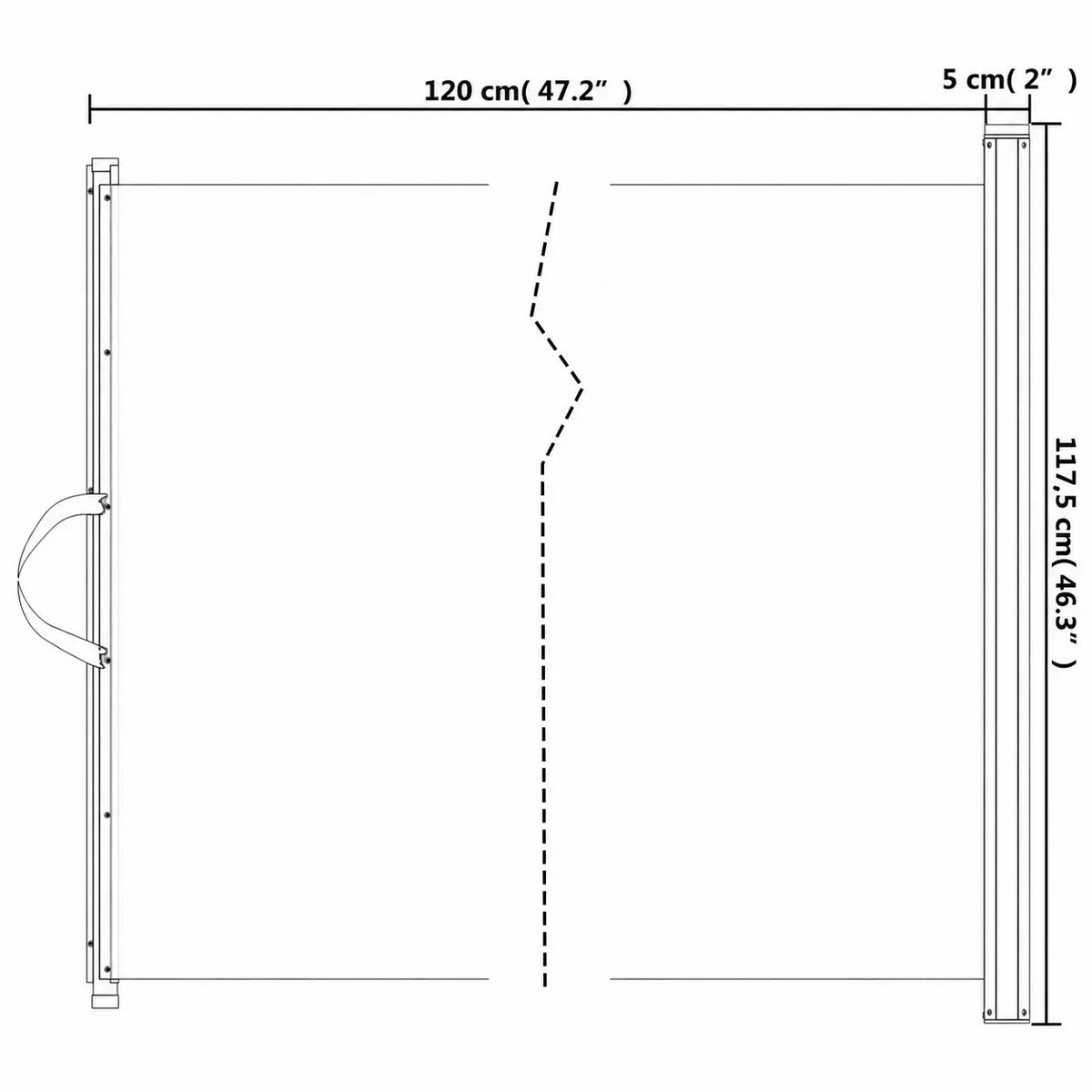 Retractable Dog Gate - 125 cm Wide, Powder-Coated Iron