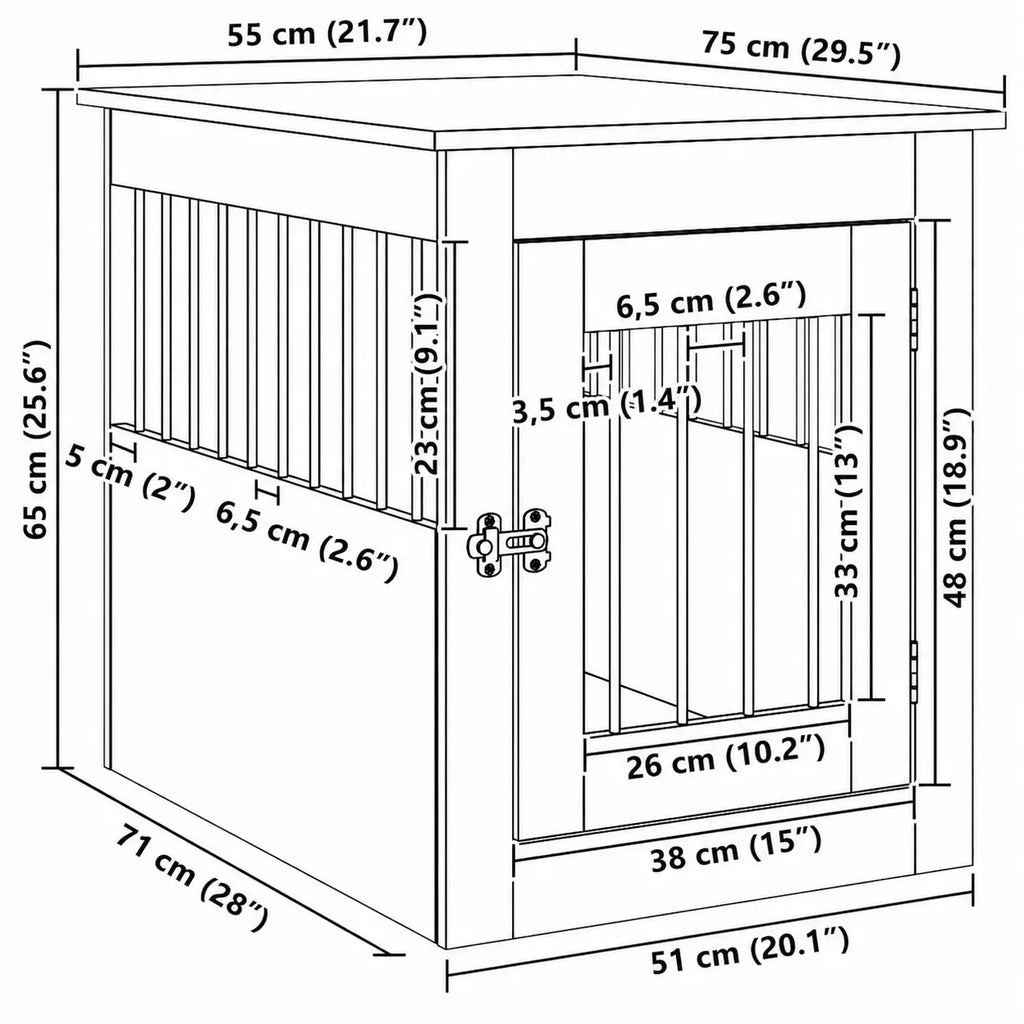 Dog Crate Furniture - Engineered Wood Side Table
