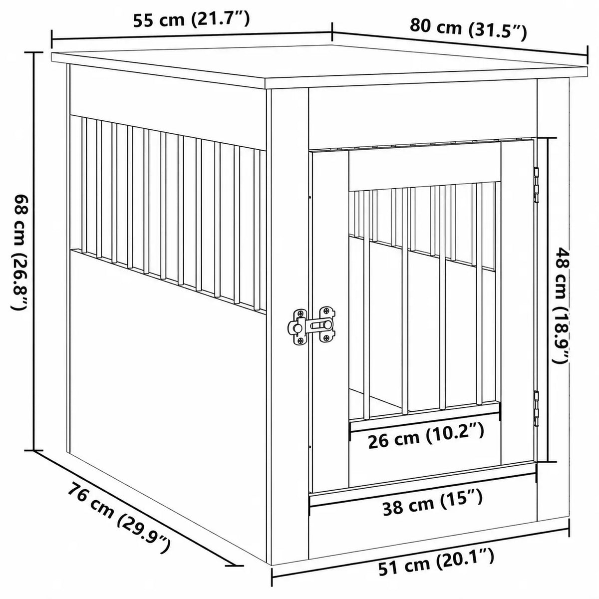Dog Crate Furniture - Engineered Wood Side Table