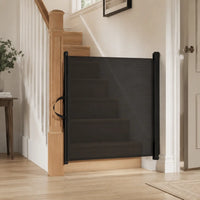 black retractable dog gate for stairs