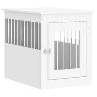 Dog crate furniture in wood colour white