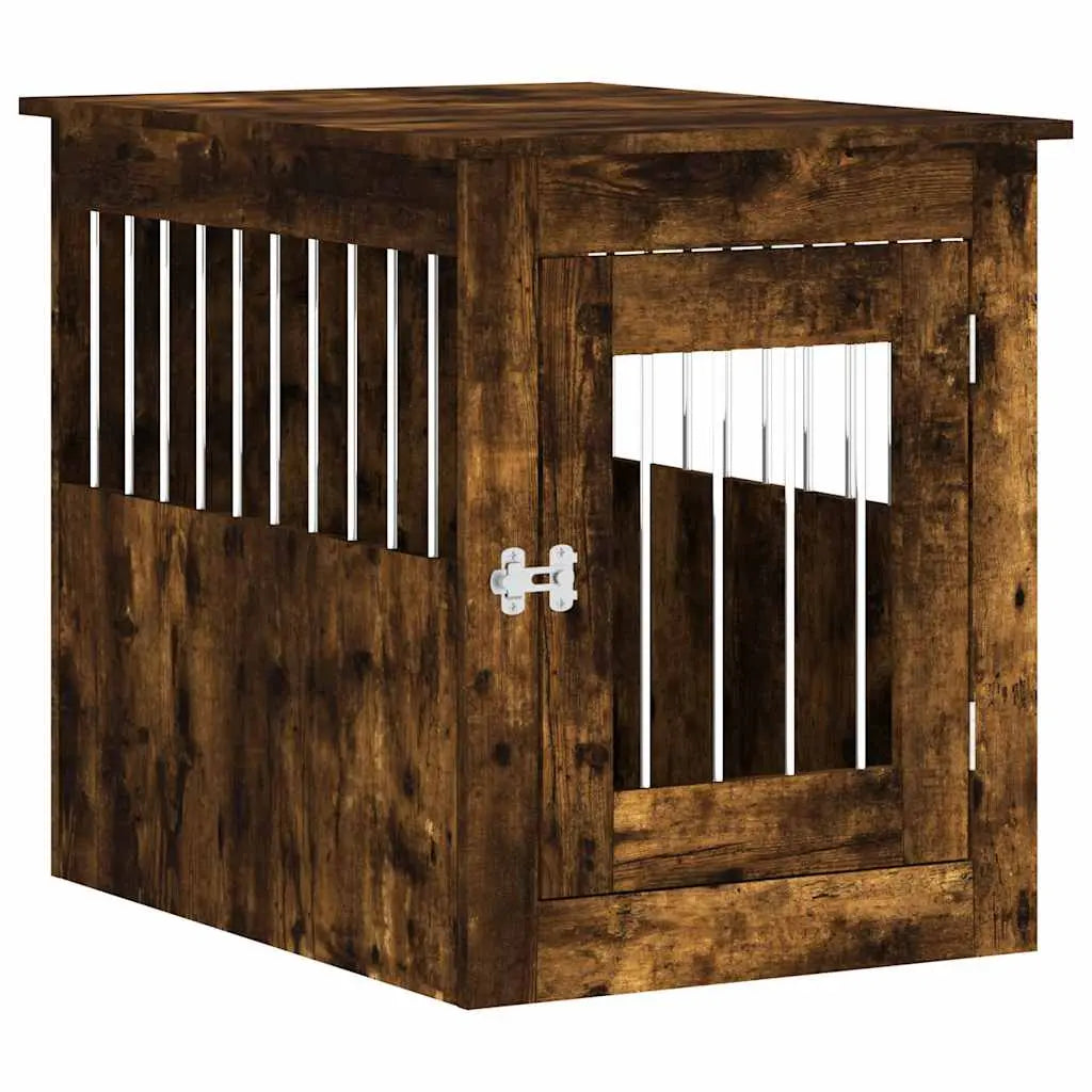 Dog crate furniture in wood colour smoked oak