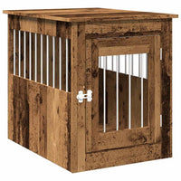 Dog crate furniture in wood colour old wood