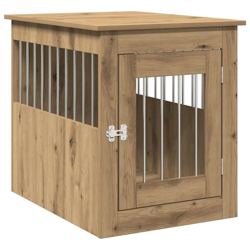 Dog crate furniture in wood colour artisan oak