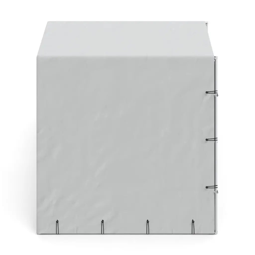 Dog Kennel with Roof & Sidewalls - Silver