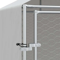 Dog Kennel with Roof & Sidewalls - Silver
